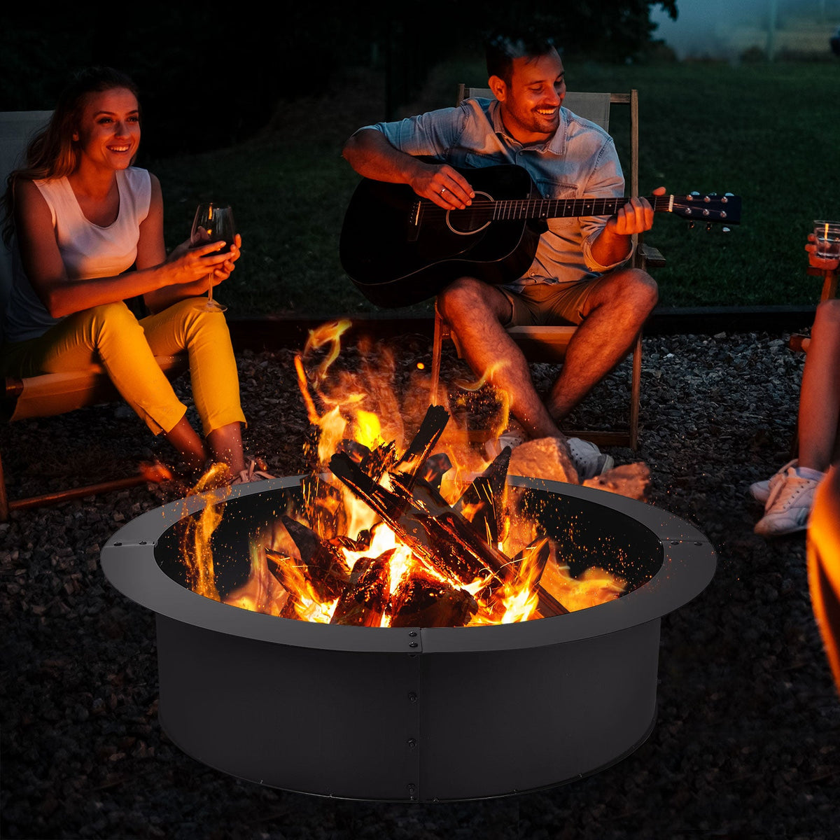36 inch Round Steel Fire Pit Ring