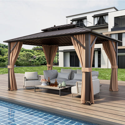 10x13ft Gazebo with Galvanized Steel Roof