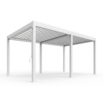 Aluminum Pergola Built for Year-Round Outdoor Use, 12x20 Louvered Roof, Reinforced Steel Frame, Weatherproof