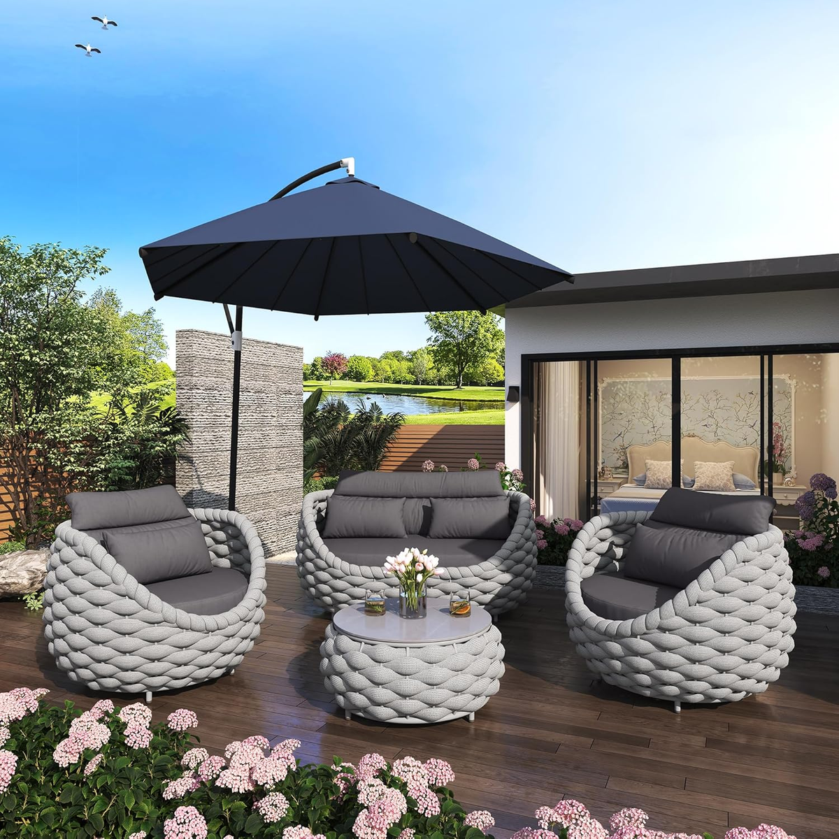 6-Piece Aluminum Outdoor Conversation Set