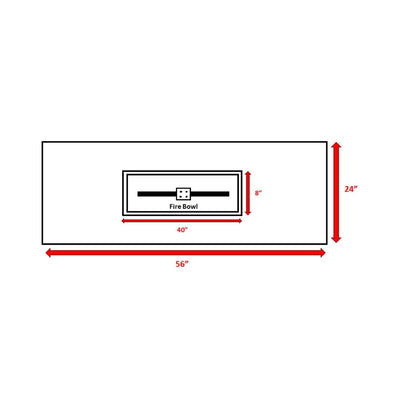 Rectangular Propane Fire Pit Table With Fiber Reinforcement And Adjustable Flame Control