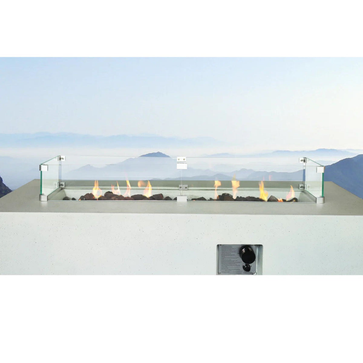 Rectangular Propane Fire Pit Table With Fiber Reinforcement And Adjustable Flame Control