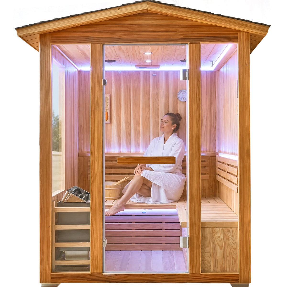 Traditional Steam Sauna With Fragrant Cedar Wood