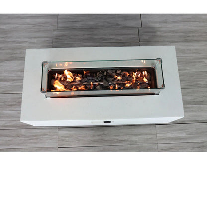 Rectangular Propane Fire Pit Table With Fiber Reinforcement And Adjustable Flame Control