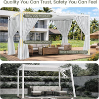 Louvered Pergola 12' X 20', Large Outdoor Aluminum Pergola with Reinforced Steel Roof, Heavy-Duty Hardtop Gazebo for Patio Garden, Weatherproof Sun Shade Shelter, White