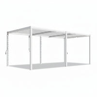 Louvered Pergola 12' X 20', Large Outdoor Aluminum Pergola with Reinforced Steel Roof, Heavy-Duty Hardtop Gazebo for Patio Garden, Weatherproof Sun Shade Shelter, White