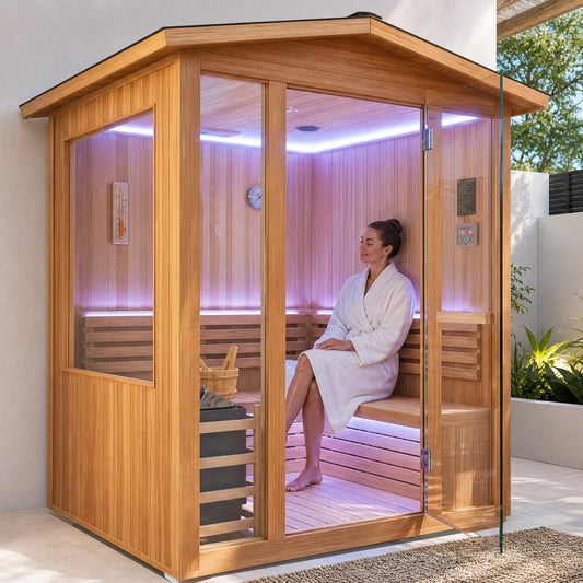 Traditional Steam Sauna With Fragrant Cedar Wood