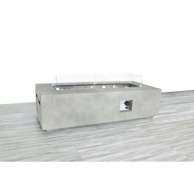 Rectangular Propane Fire Pit Table With Fiber Reinforcement And Adjustable Flame Control