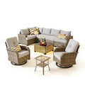 Patio Furniture Set Designed for Outdoor Living, 9 Pieces, Swivel Chairs, Wicker Construction, Garden Ready