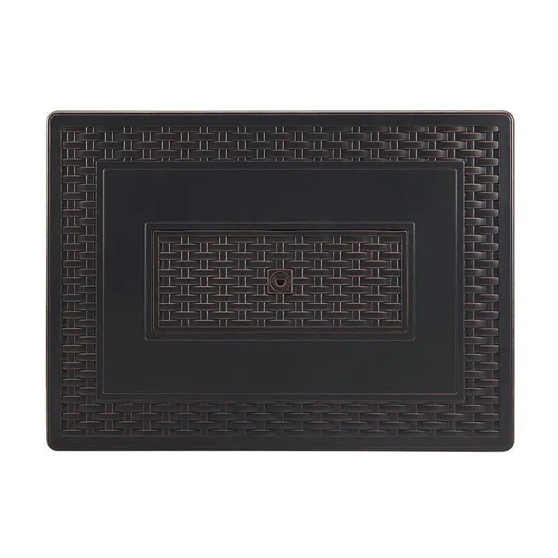 44" Rectangular Woven Aluminum Convertible Gas Fire Pit Table