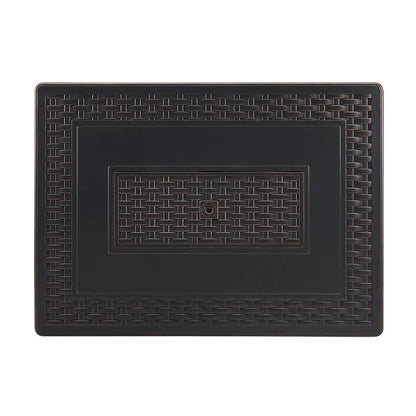 44" Rectangular Woven Aluminum Convertible Gas Fire Pit Table