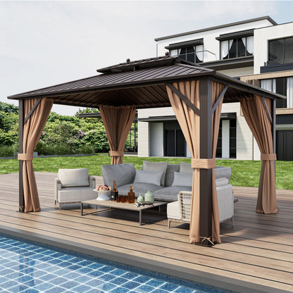 10x13ft Gazebo with Galvanized Steel Roof