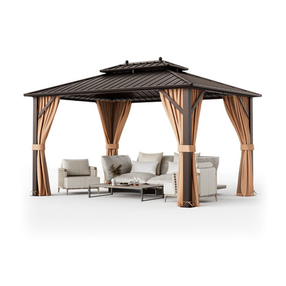 10x13ft Gazebo with Galvanized Steel Roof