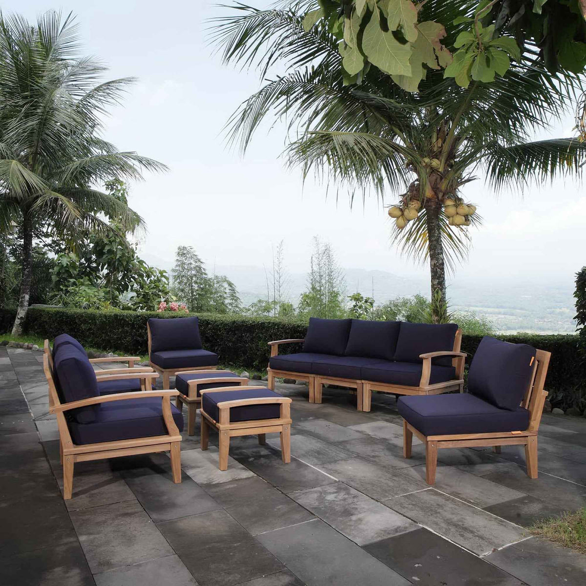 Teak 9-Piece Outdoor Lounge Collection