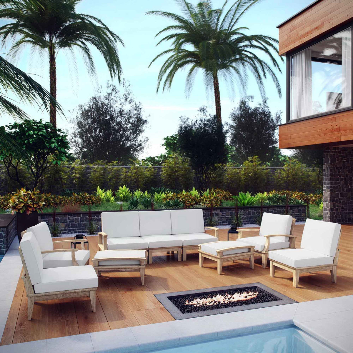 Teak 9-Piece Outdoor Lounge Collection