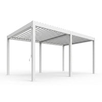 Louvered Pergola 12' X 20', Large Outdoor Aluminum Pergola with Reinforced Steel Roof, Heavy-Duty Hardtop Gazebo for Patio Garden, Weatherproof Sun Shade Shelter, White — Studio Shot
