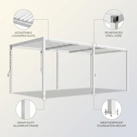 Louvered Pergola 12' X 20', Large Outdoor Aluminum Pergola with Reinforced Steel Roof, Heavy-Duty Hardtop Gazebo for Patio Garden, Weatherproof Sun Shade Shelter, White — infographic