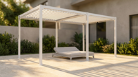Louvered Pergola 12' X 20', Large Outdoor Aluminum Pergola with Reinforced Steel Roof, Heavy-Duty Hardtop Gazebo for Patio Garden, Weatherproof Sun Shade Shelter, White — Lifestyle