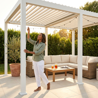 Louvered Pergola 12' X 20', Large Outdoor Aluminum Pergola with Reinforced Steel Roof, Heavy-Duty Hardtop Gazebo for Patio Garden, Weatherproof Sun Shade Shelter, White — Lifestyle