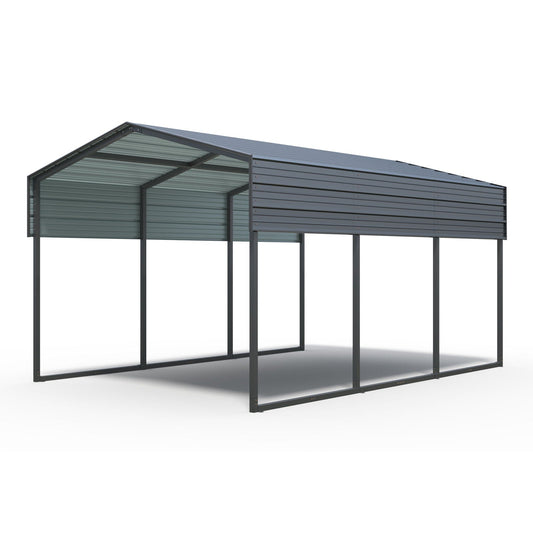 10 X 15 Ft Heavy Duty Carport Canopy With Galvanized Steel Roof