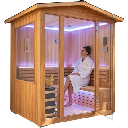 Traditional Steam Sauna With Fragrant Cedar Wood