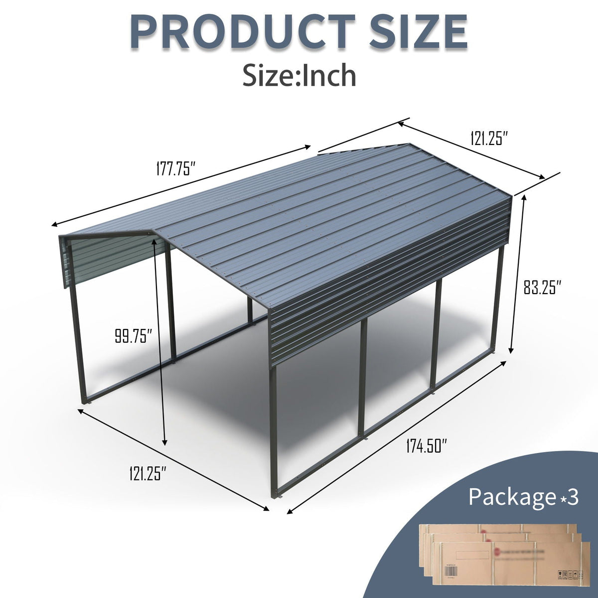 10 X 15 Ft Heavy Duty Carport Canopy With Galvanized Steel Roof