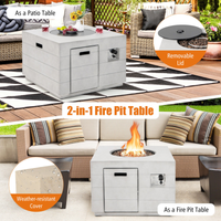 34" Concrete Propane Fire Pit Table