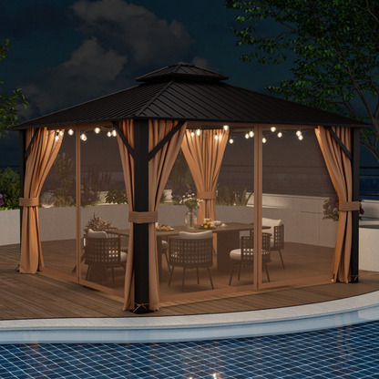 12' x 12' Double-Roof Hardtop Gazebo