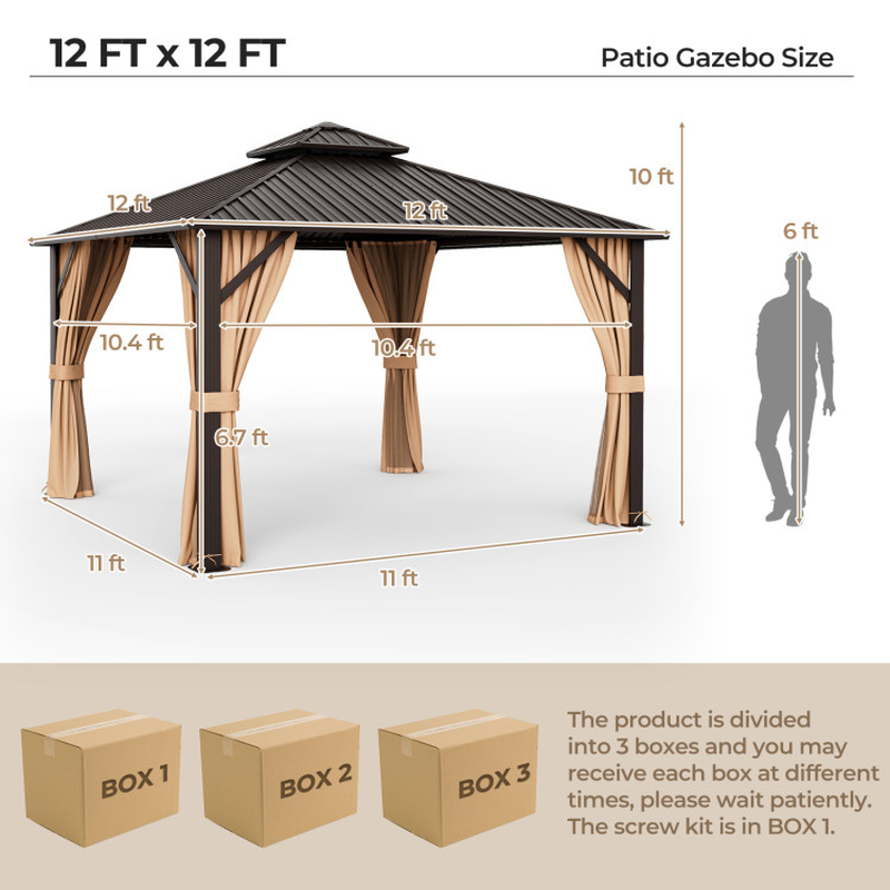 12' x 12' Double-Roof Hardtop Gazebo