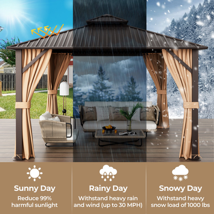 12' x 12' Double-Roof Hardtop Gazebo