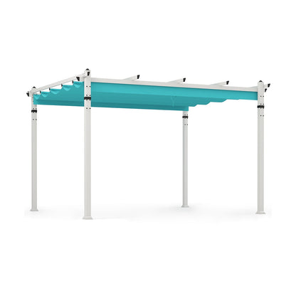 Outdoor Pergola with Retractable Canopy and Aluminum Frame