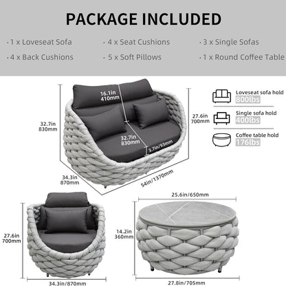 6-Piece Aluminum Outdoor Conversation Set