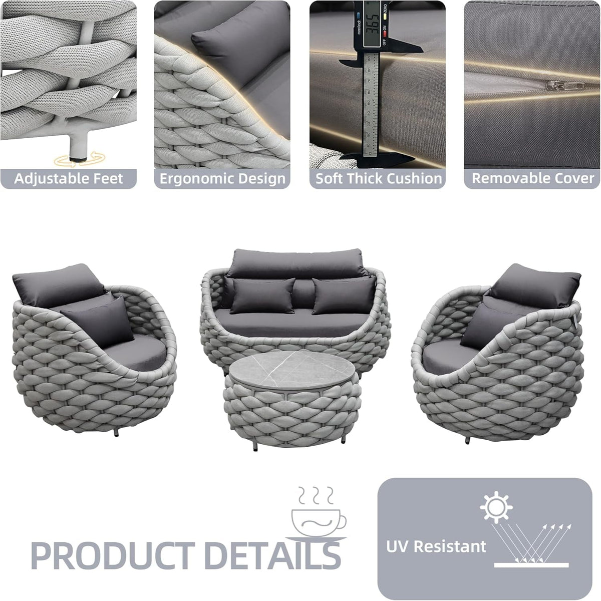 6-Piece Aluminum Outdoor Conversation Set