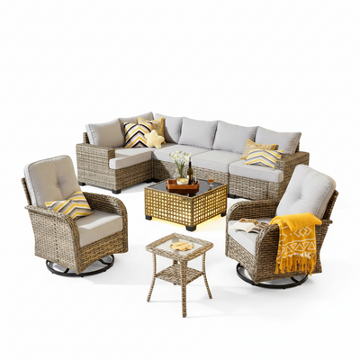 9-Piece Wicker Patio Furniture Set
