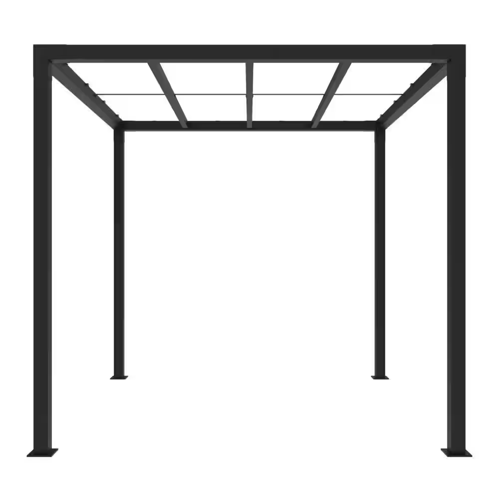 8' x 8' Matte Black Aluminum Pergola