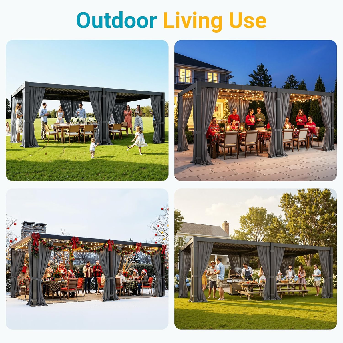 12' x 20' Louvered Aluminum Pergola