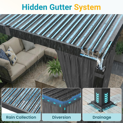 12' x 20' Louvered Aluminum Pergola