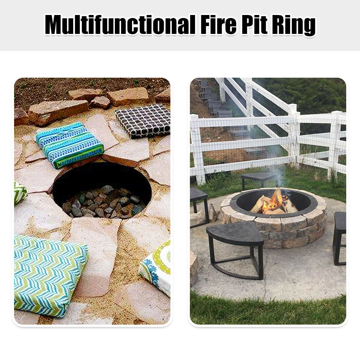 36 inch Round Steel Fire Pit Ring