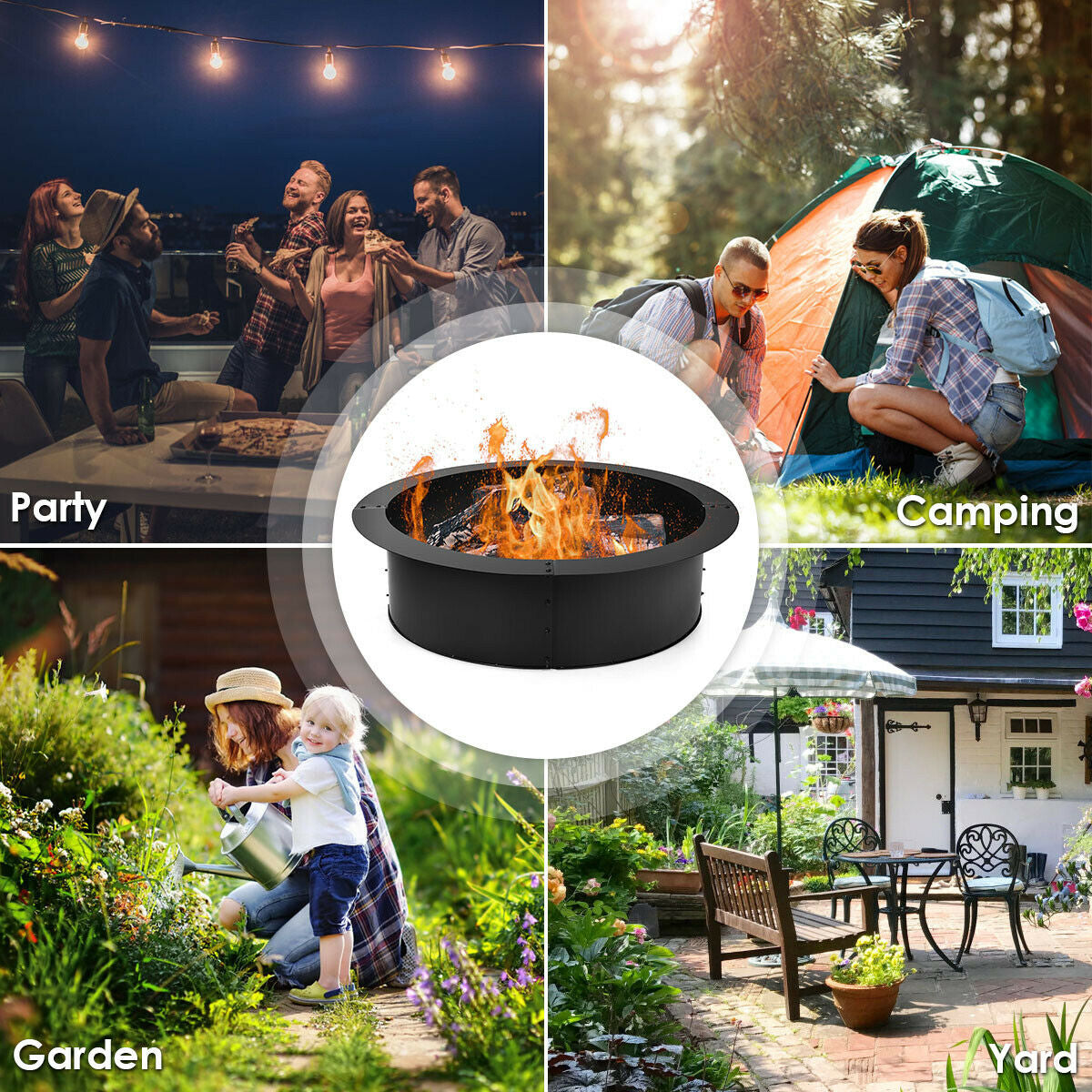 36 inch Round Steel Fire Pit Ring